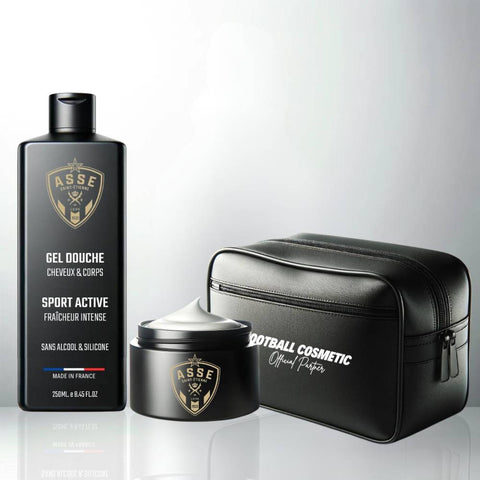 AS Saint-Etienne - ASSE Sport Set Shower Gel Styling Wax Toiletry Bag | Football Cosmetic