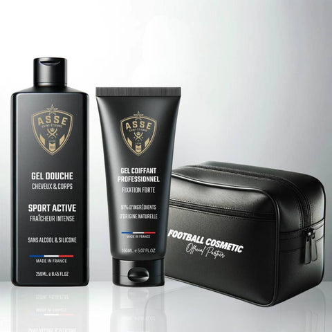 AS Saint-Etienne - ASSE Sport Set Shower Gel Styling Gel Toiletry Bag | Football Cosmetic