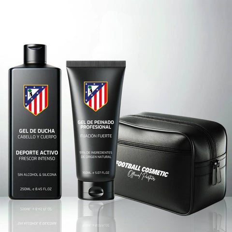 Atletico Madrid Sport Set Shower Gel Styling Gel Toiletry Bag | Football Cosmetic
