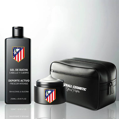 Atletico Madrid Sport Set Shower Gel Styling Wax Toiletry Bag | Football Cosmetic