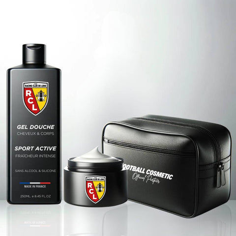 RC Lens Sport Set Shower Gel Styling Wax Toiletry Bag | Football Cosmetic